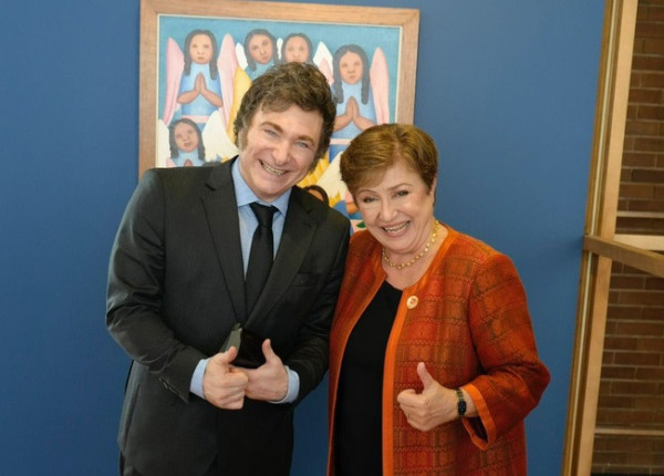 Javier Milei y Kristalina Georgieva
