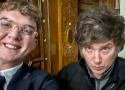 Hayden Davis y Javier Milei